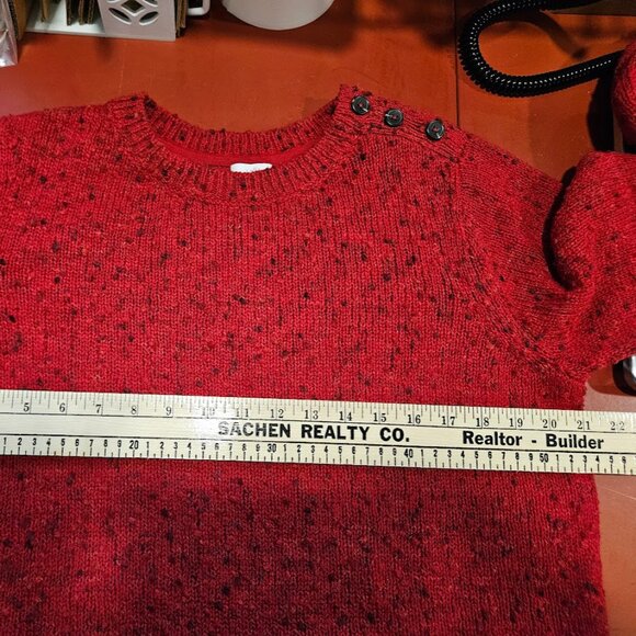 J. Jill Women's Large Buttoned Shoulder Pullover Sweater Red NEW with Tags - Picture 8 of 14